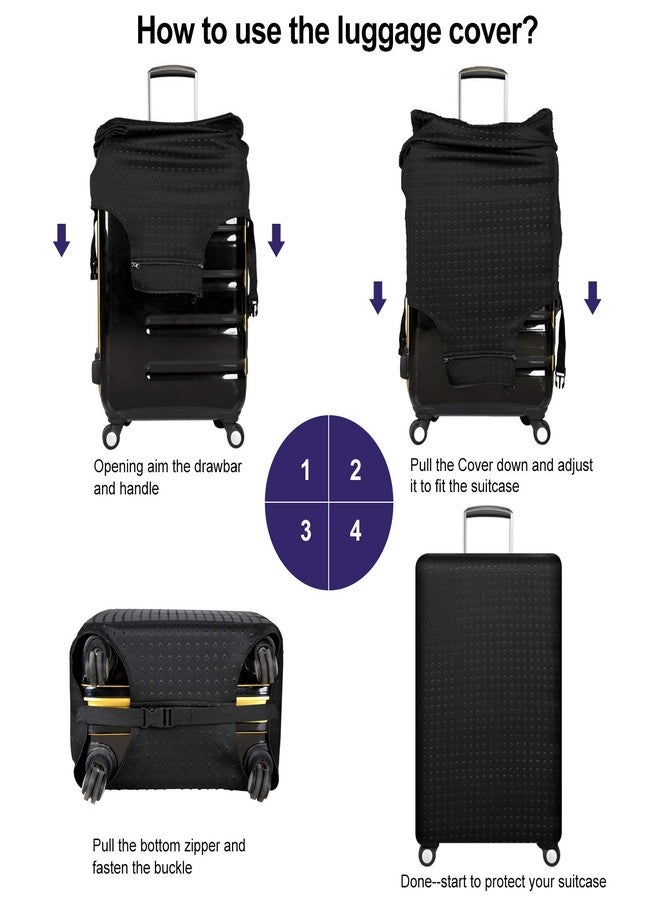 7-Mi Travel Suitcase Protective Cover 26"-28" Suitcase Protective Cover & High Elastic Spandex Size L - Image 3